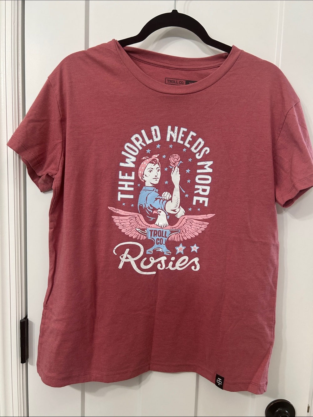 Women "The World Needs More Rosies" Short Sleeve Tee - Rose